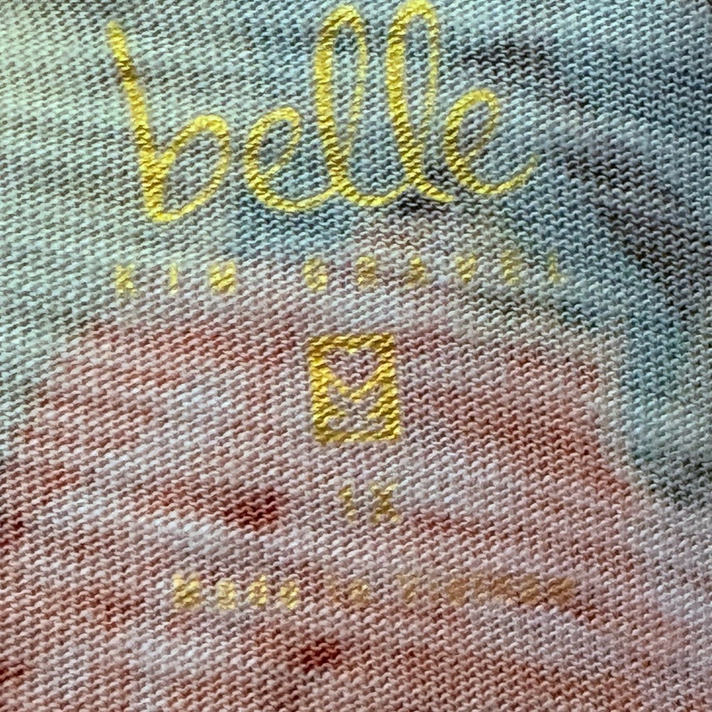 Belle by Kim Gravel short sleeve Top with side ruching 1X - Picture 4 of 5